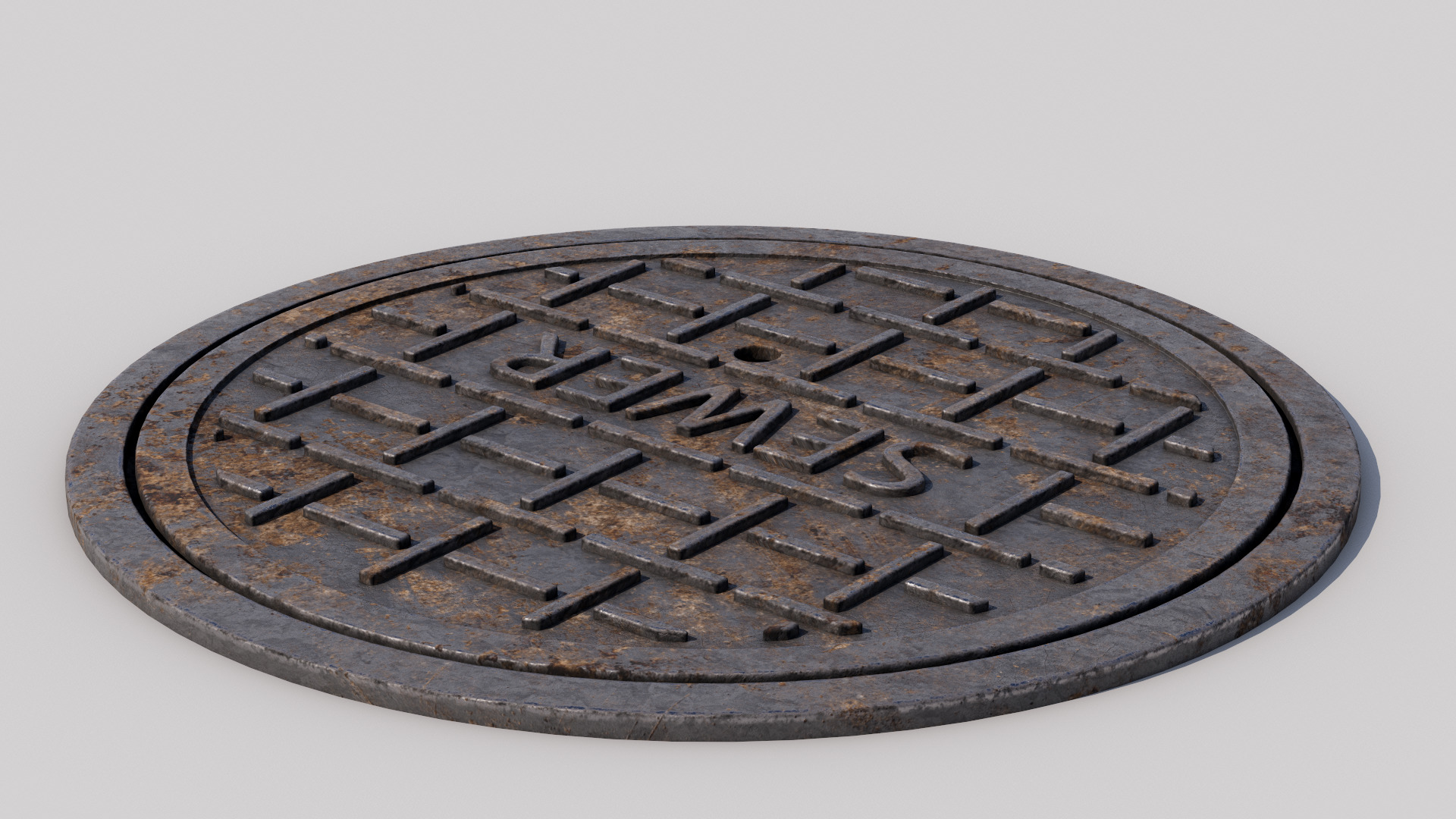 Sewer door 01 Low-poly 3D model_3