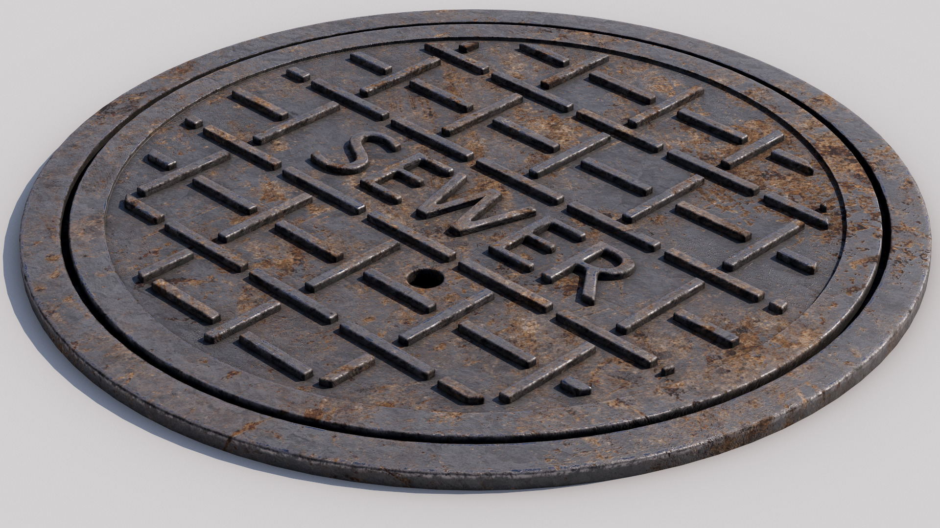 Sewer door 01 Low-poly 3D model_5