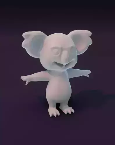 Cartoon Koala Rigged Base Mesh 3D Model