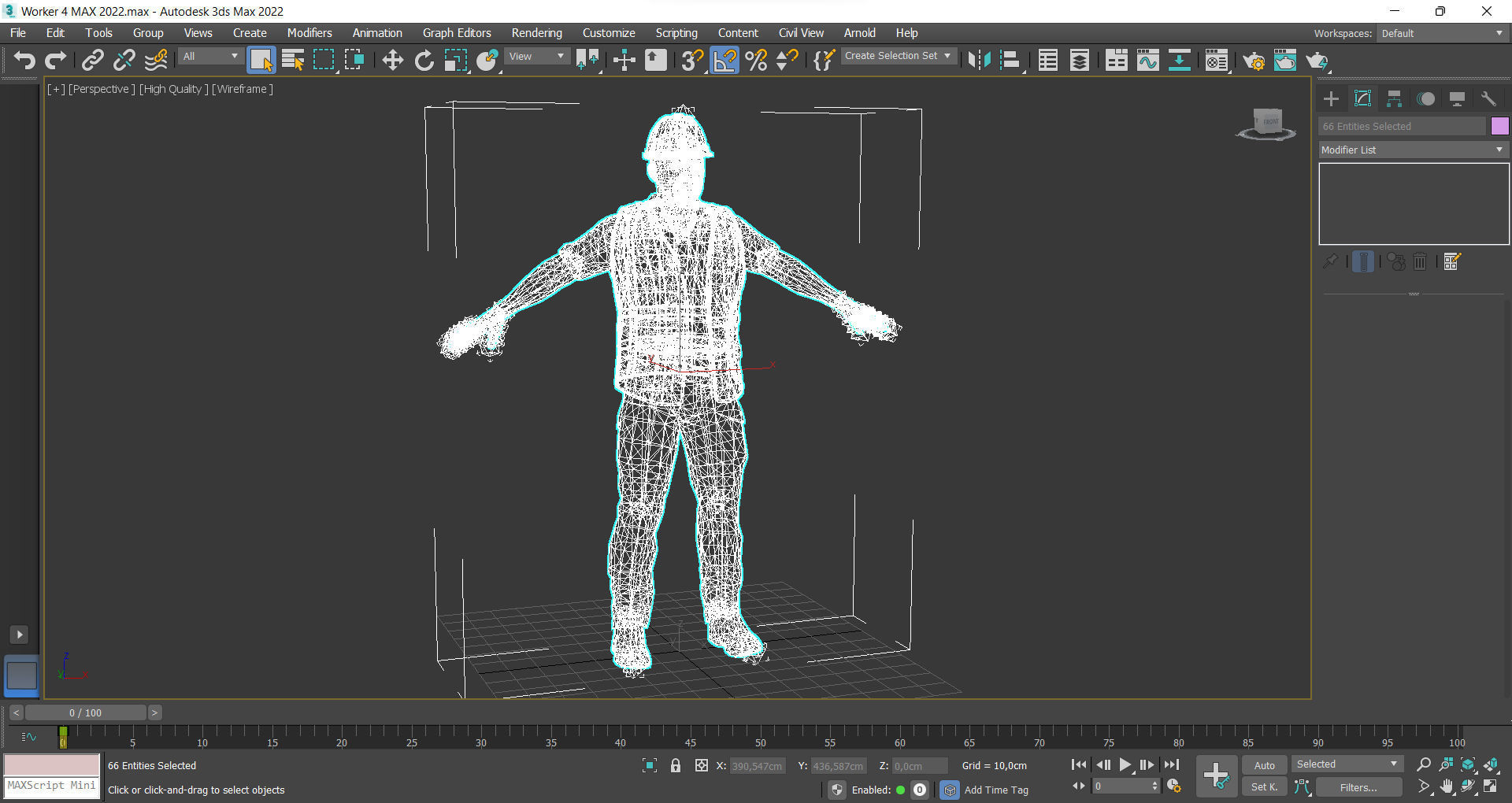 Worker 4 construction wearing vest Low-poly 3D model_14