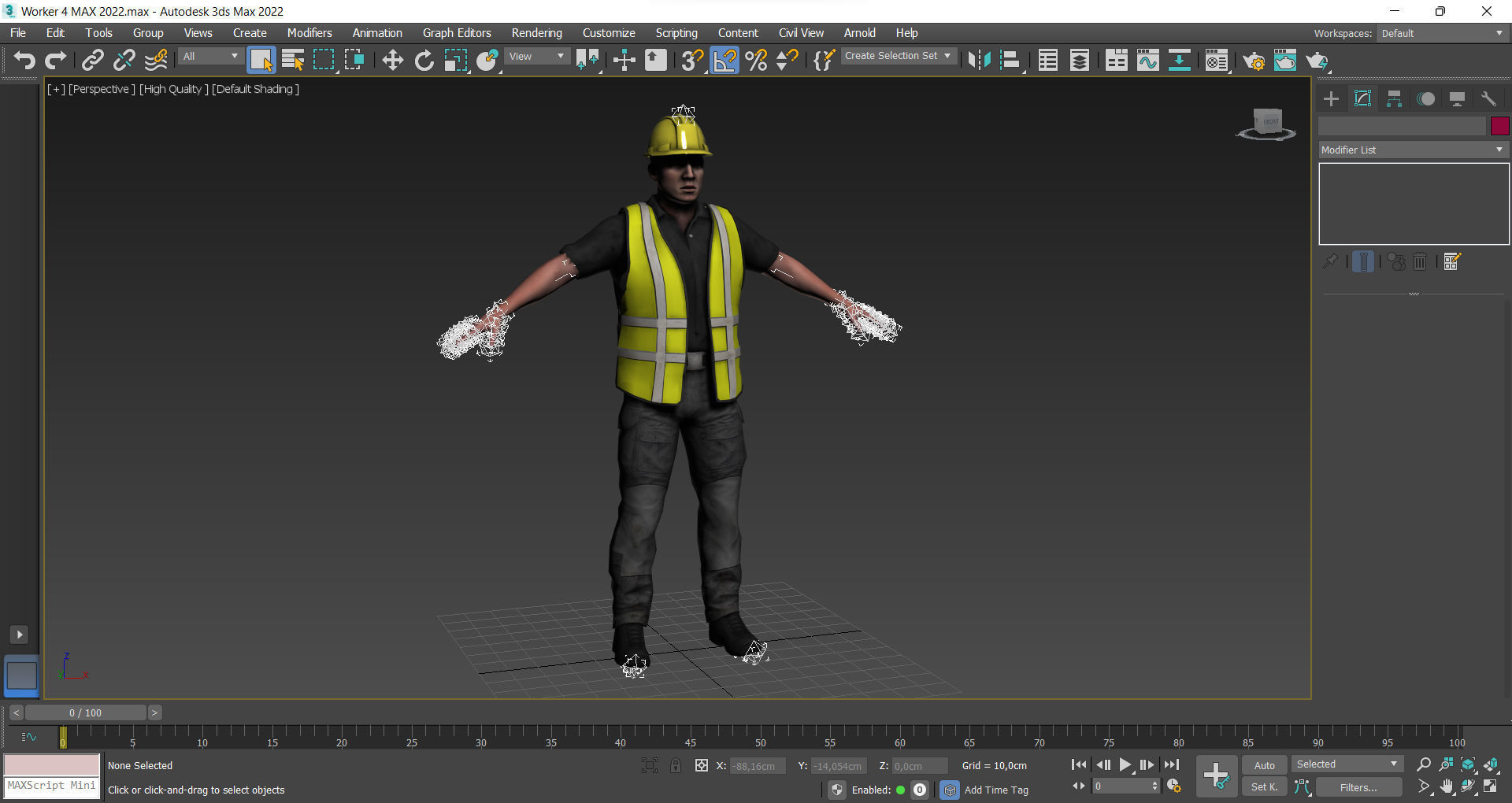 Worker 4 construction wearing vest Low-poly 3D model_13