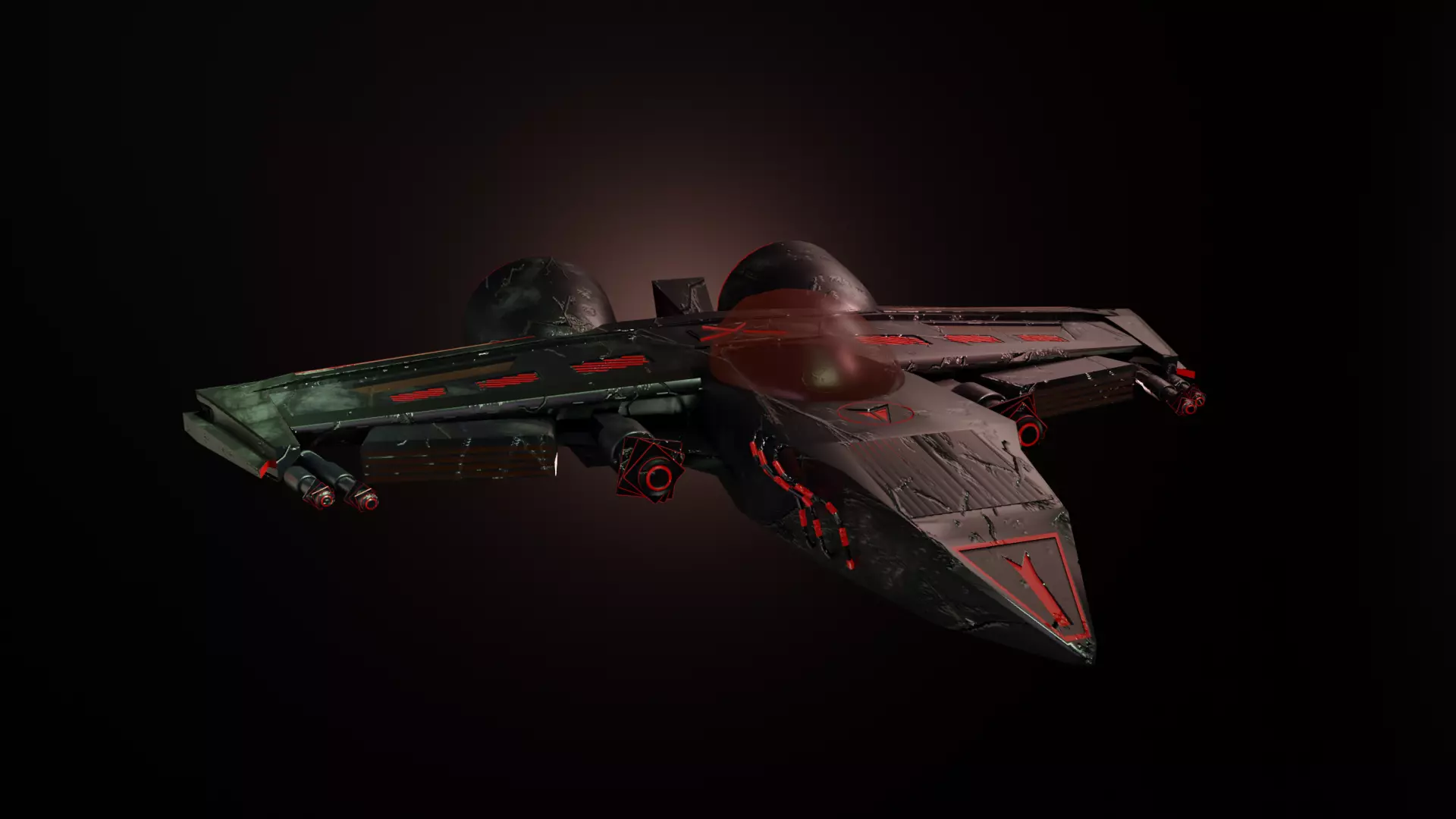 Spaceship damaged scratched  Free low-poly 3D model_0