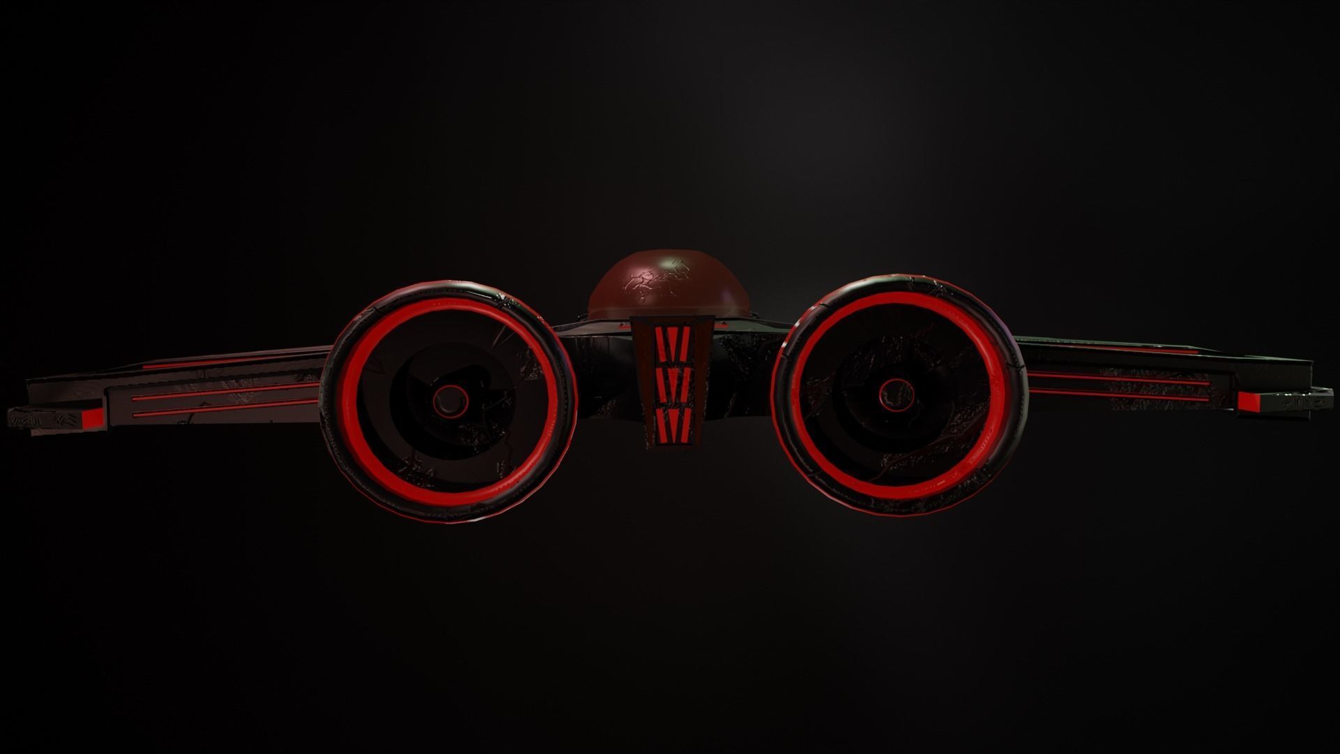 Spaceship damaged scratched  Free low-poly 3D model_3