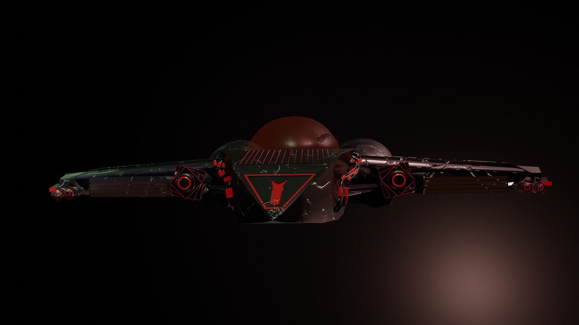 Spaceship damaged scratched  Free low-poly 3D model_5