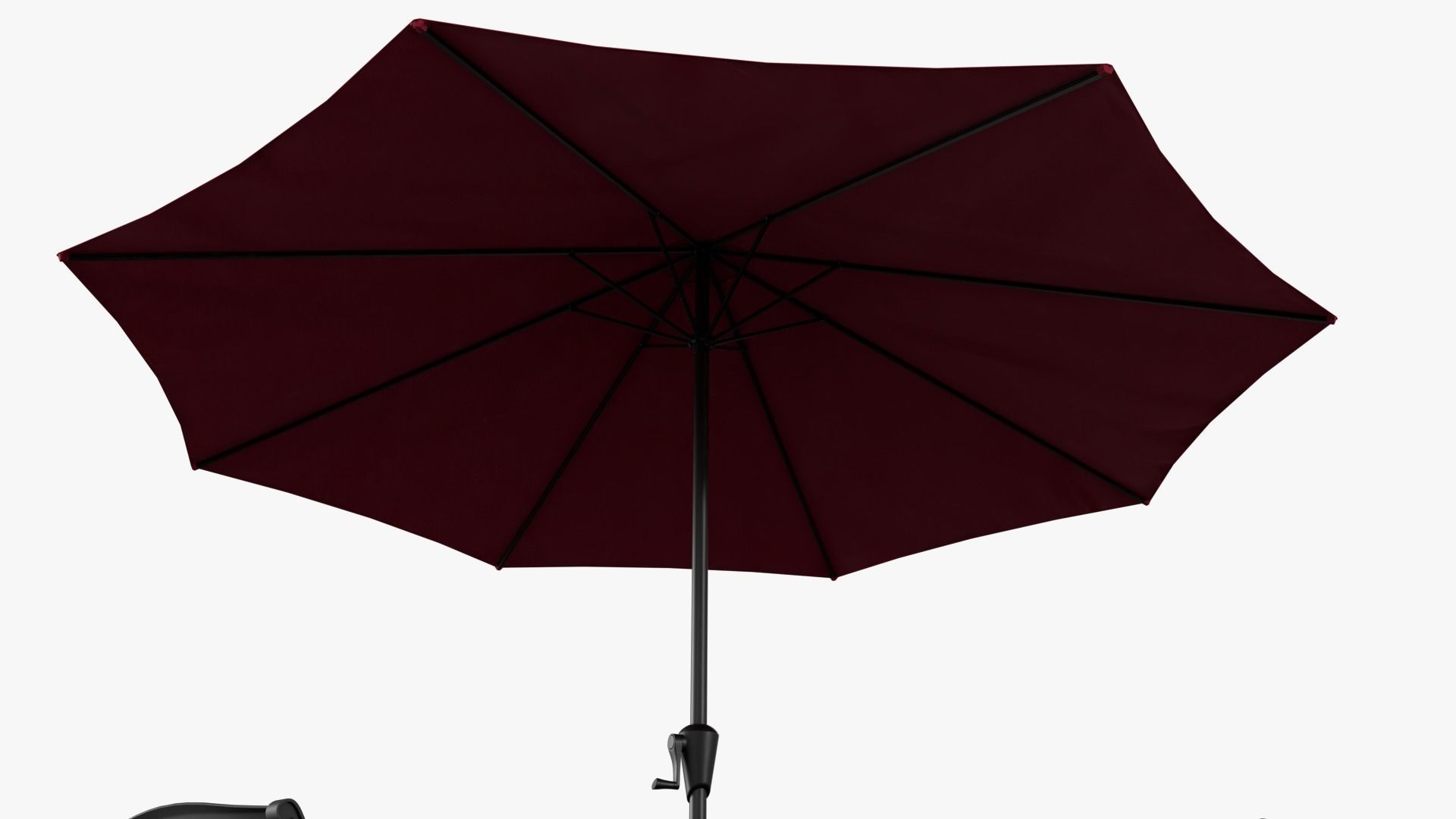 Dining Set table and chairs with umbrella Low-poly 3D model_5