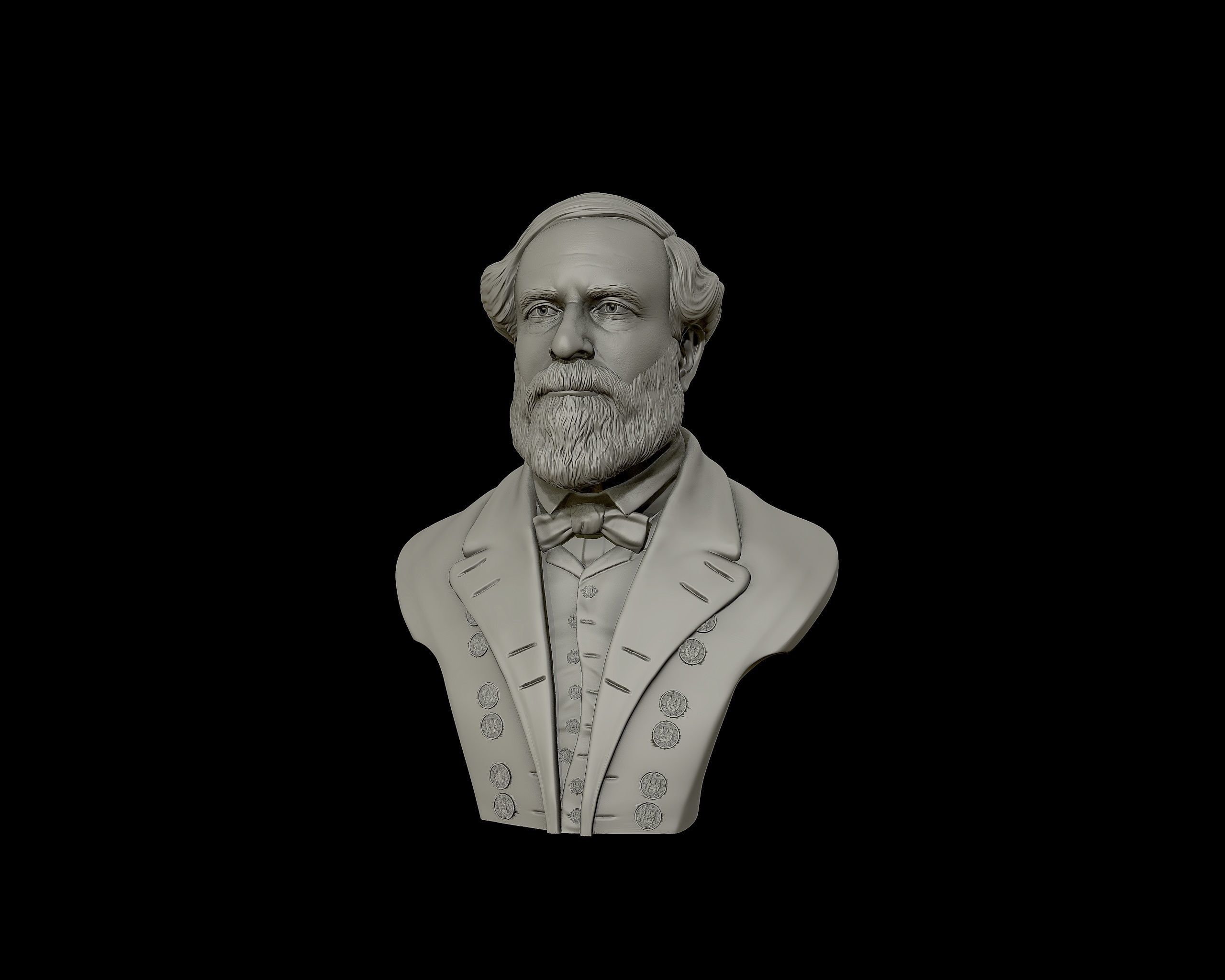 General Robert E Lee bust sculpture 3D print model_19