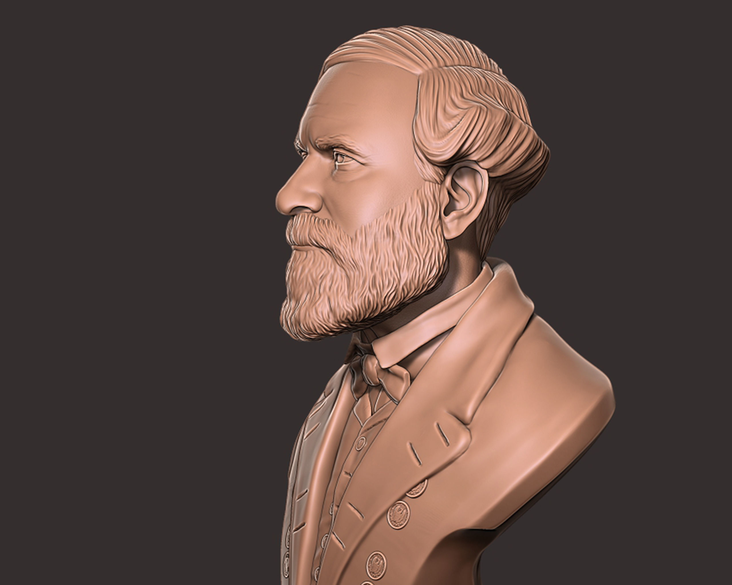 General Robert E Lee bust sculpture 3D print model_7