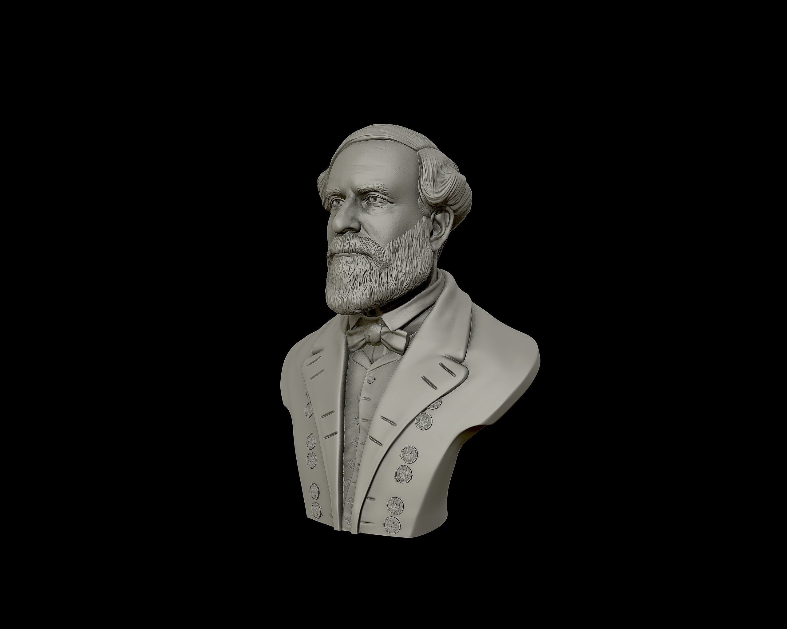 General Robert E Lee bust sculpture 3D print model_20
