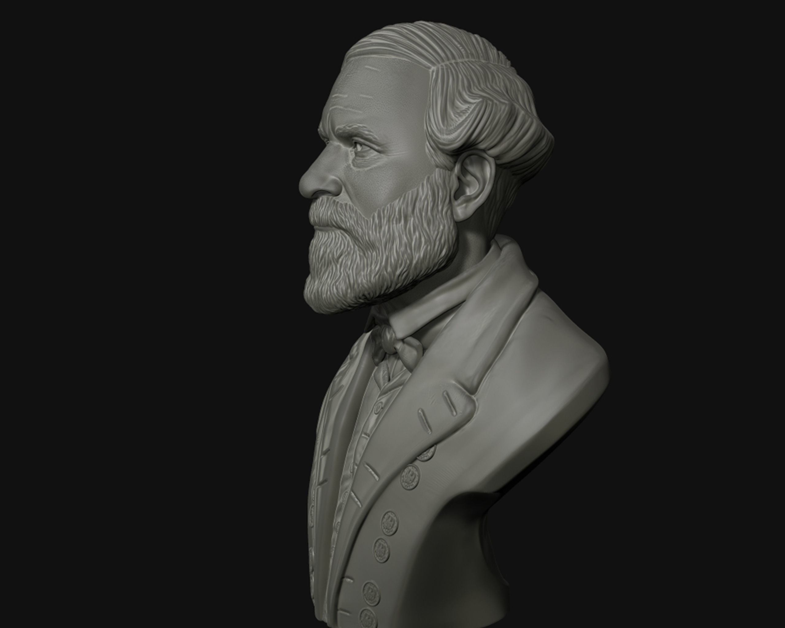 General Robert E Lee bust sculpture 3D print model_15