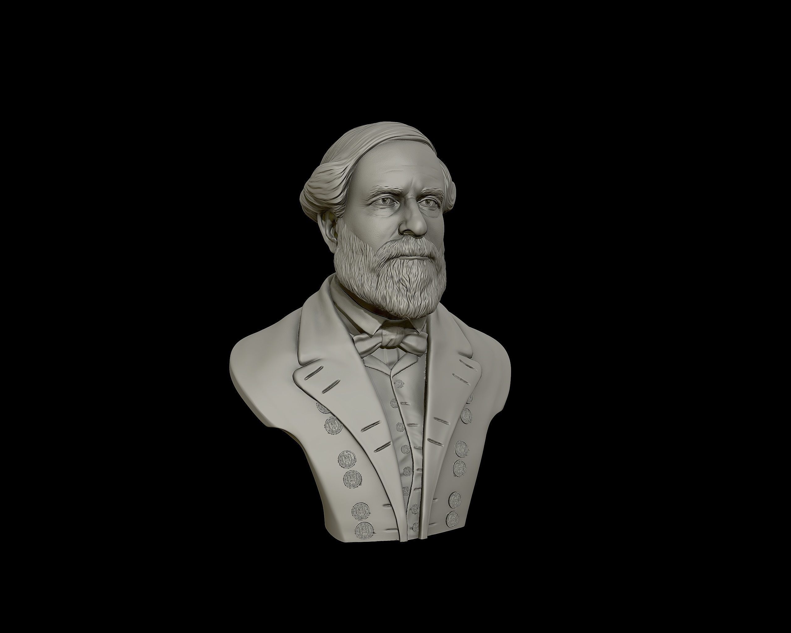 General Robert E Lee bust sculpture 3D print model_26