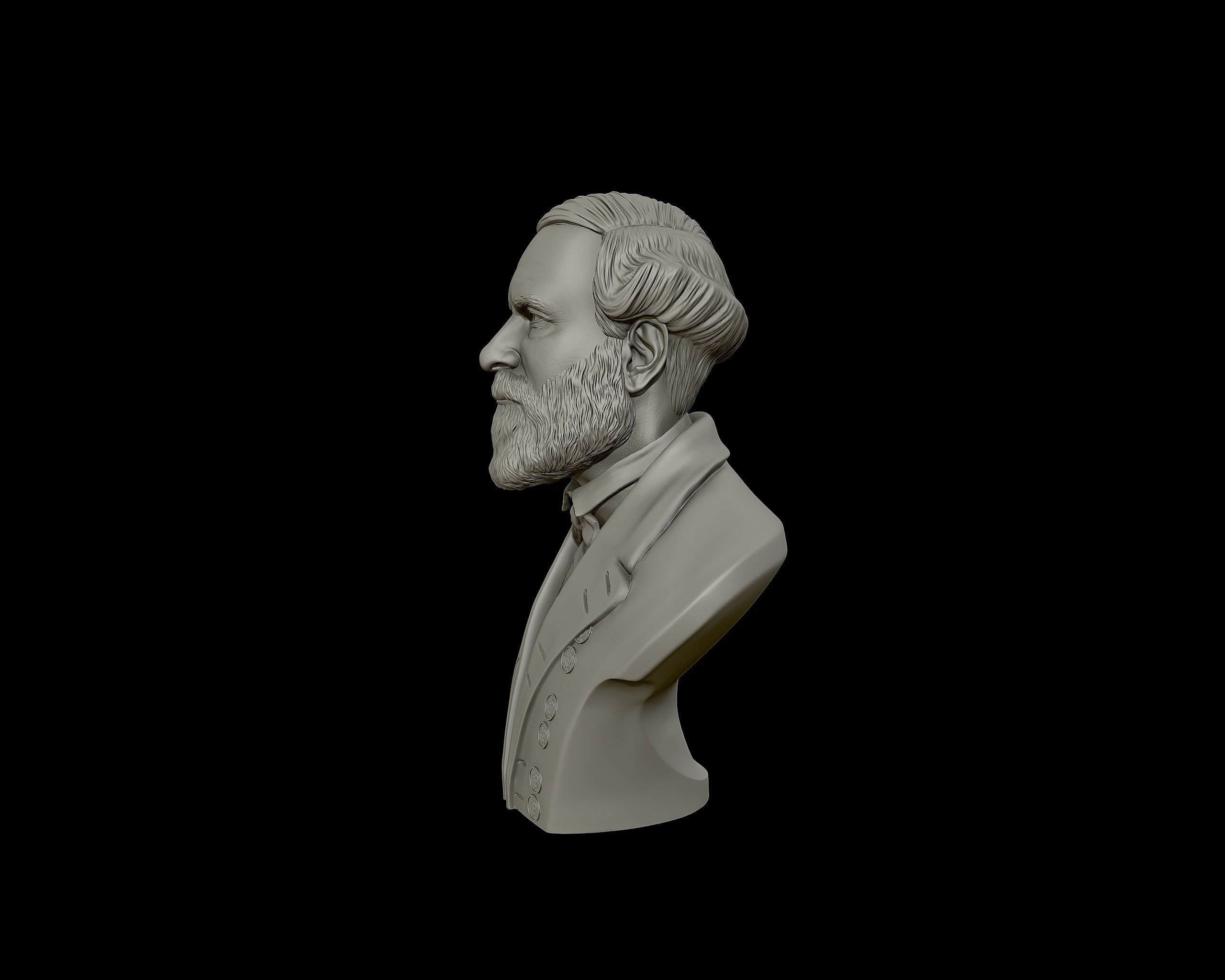 General Robert E Lee bust sculpture 3D print model_22