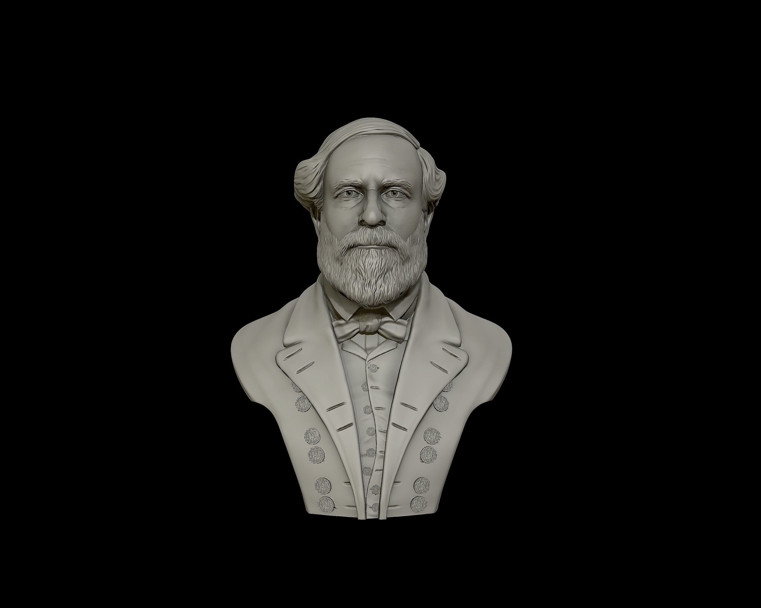 General Robert E Lee bust sculpture 3D print model_18