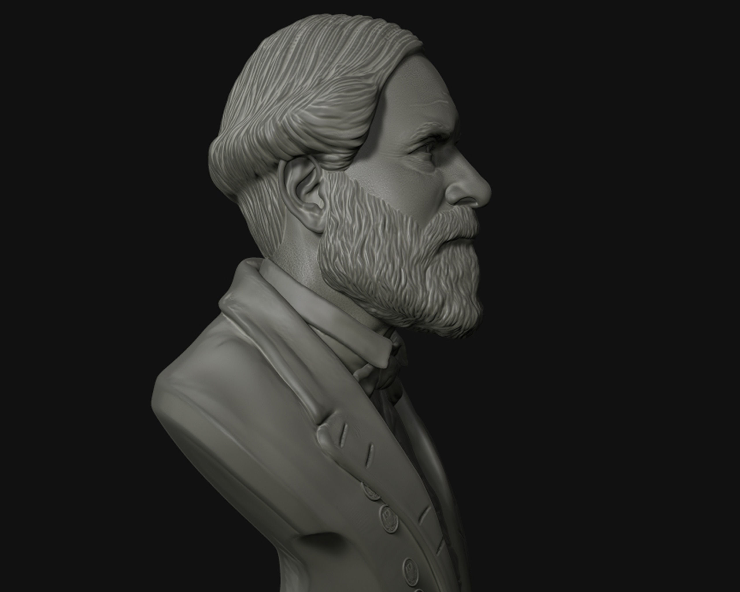 General Robert E Lee bust sculpture 3D print model_17