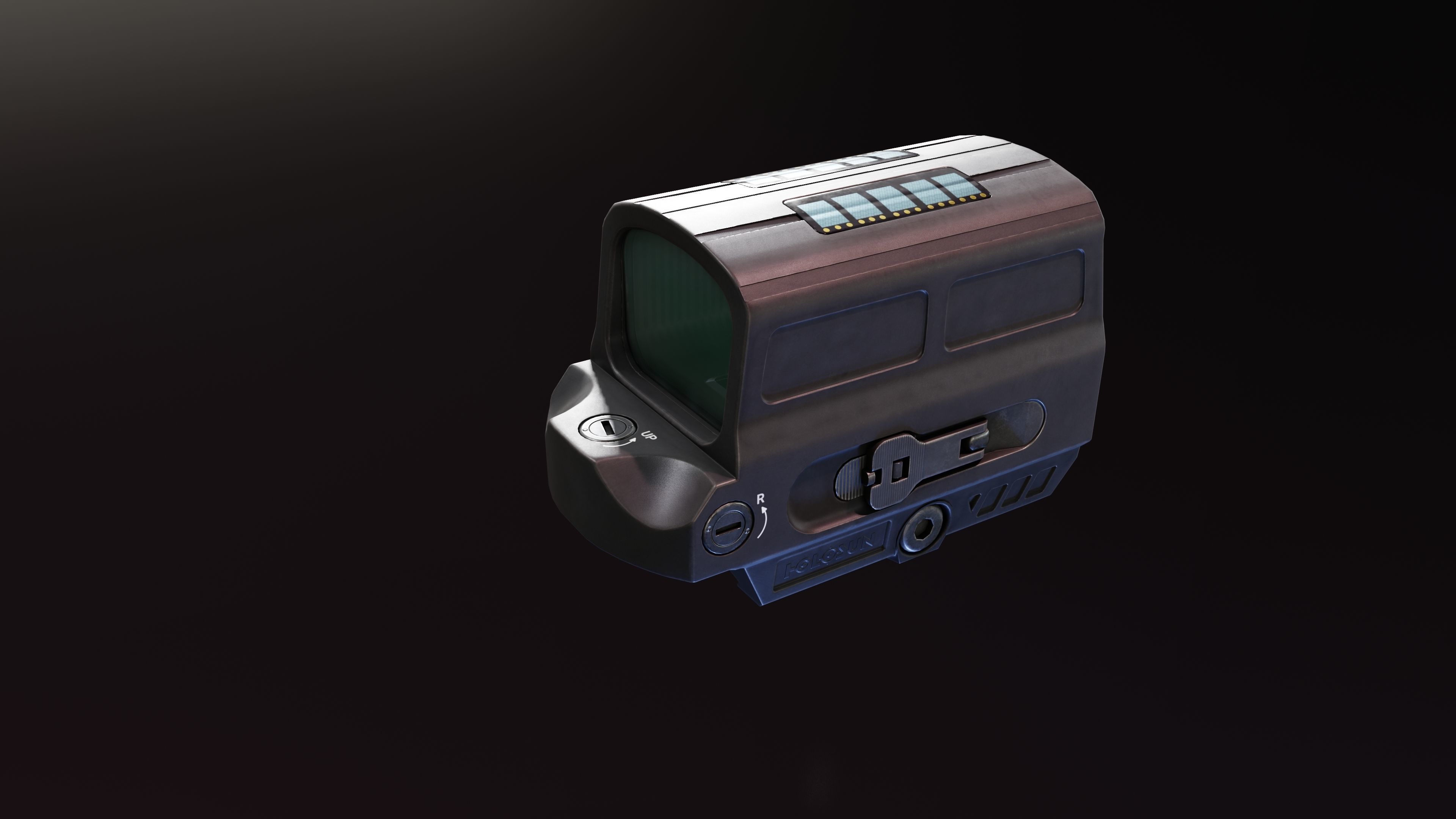 Holosun HS512GD Reflex Sight Low-poly 3D model_1