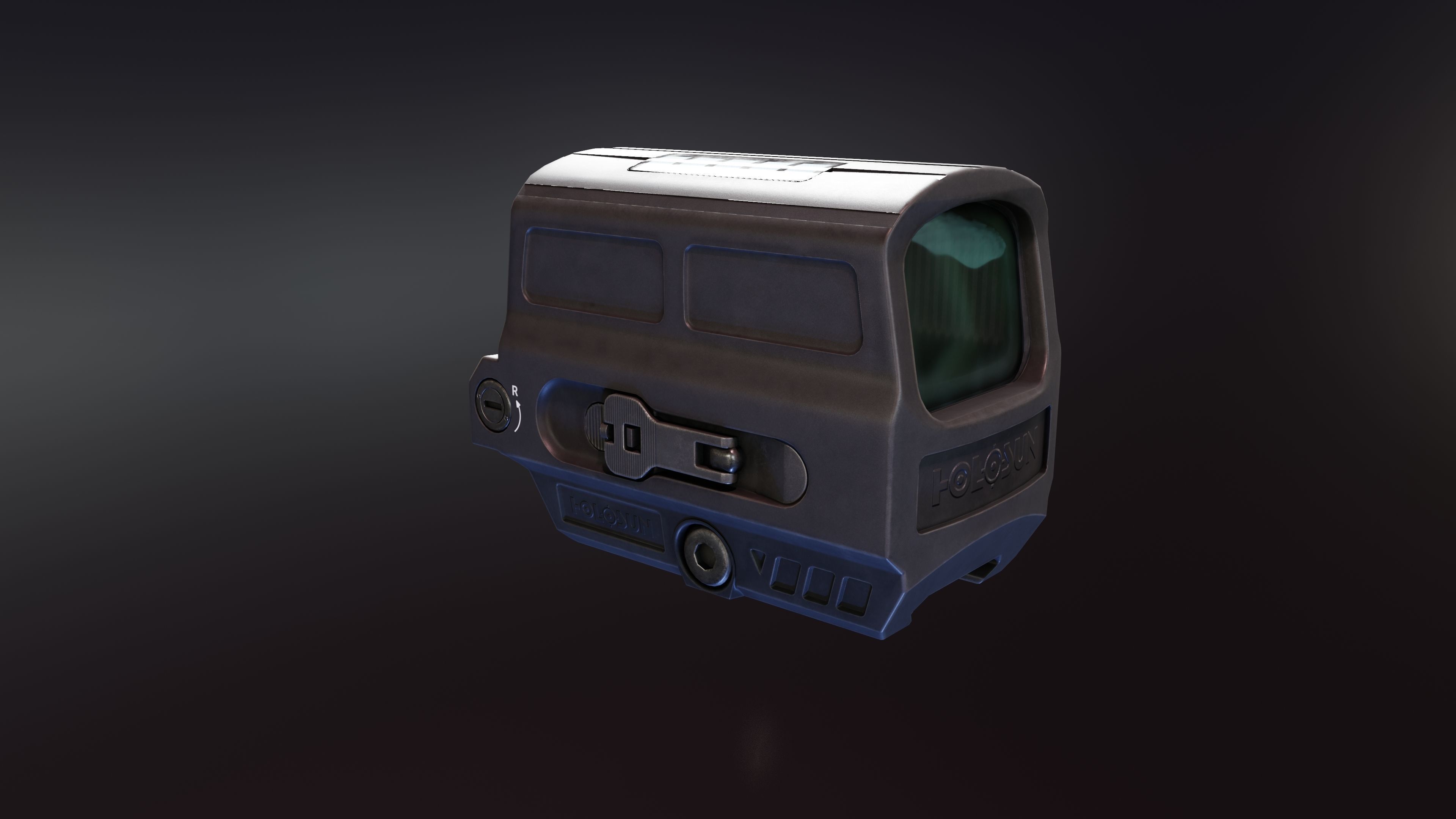 Holosun HS512GD Reflex Sight Low-poly 3D model_2