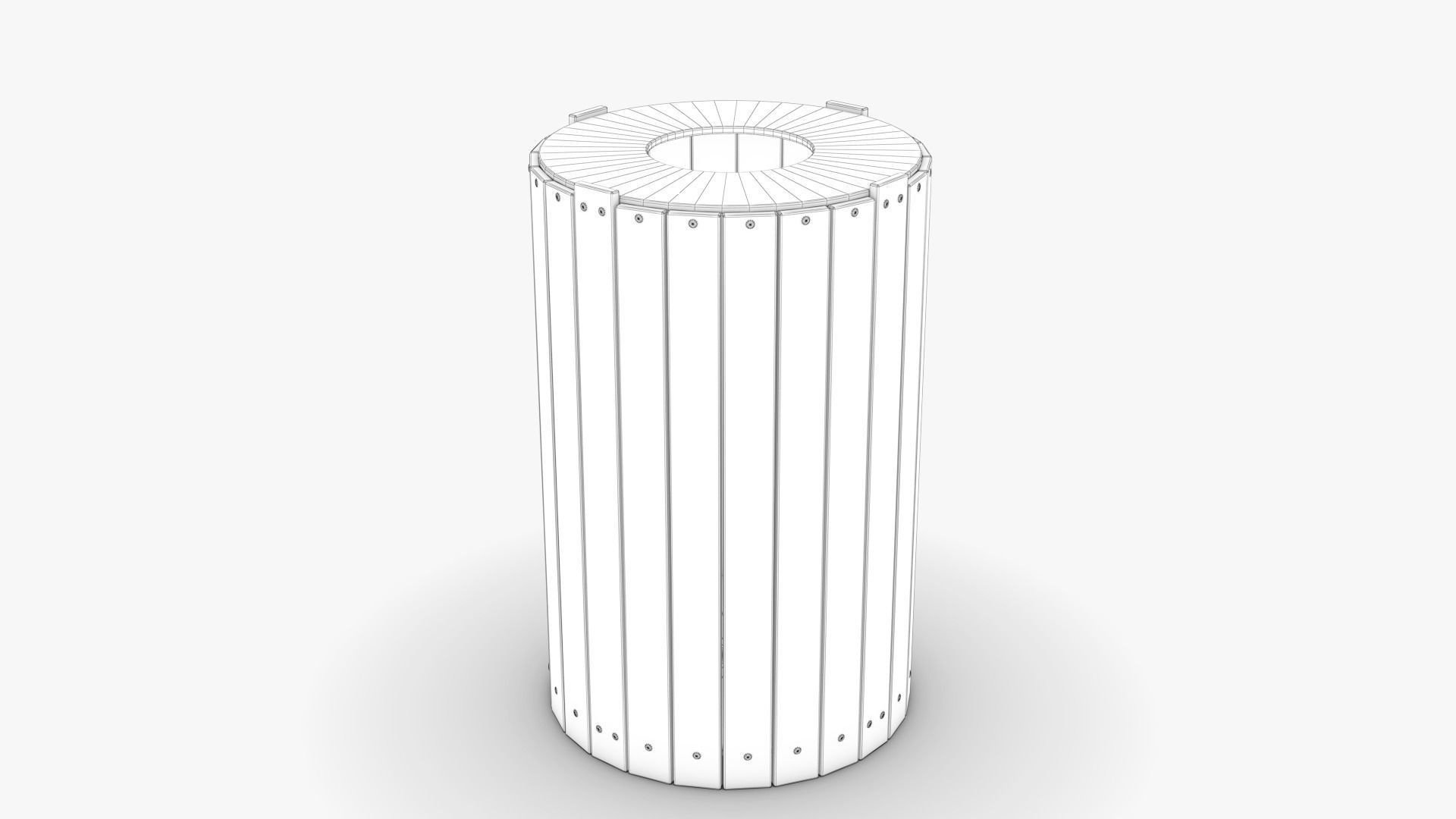 Trash Can 03 Low-poly 3D model_4