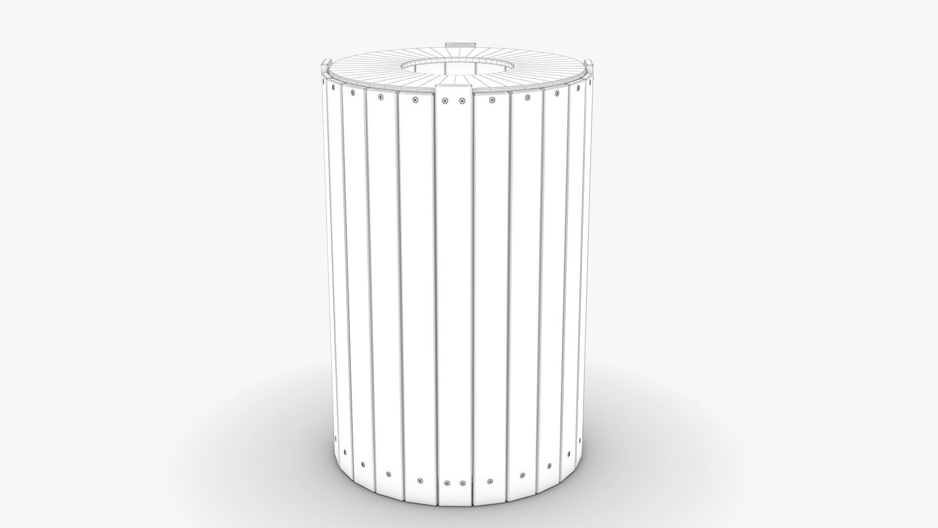 Trash Can 03 Low-poly 3D model_5