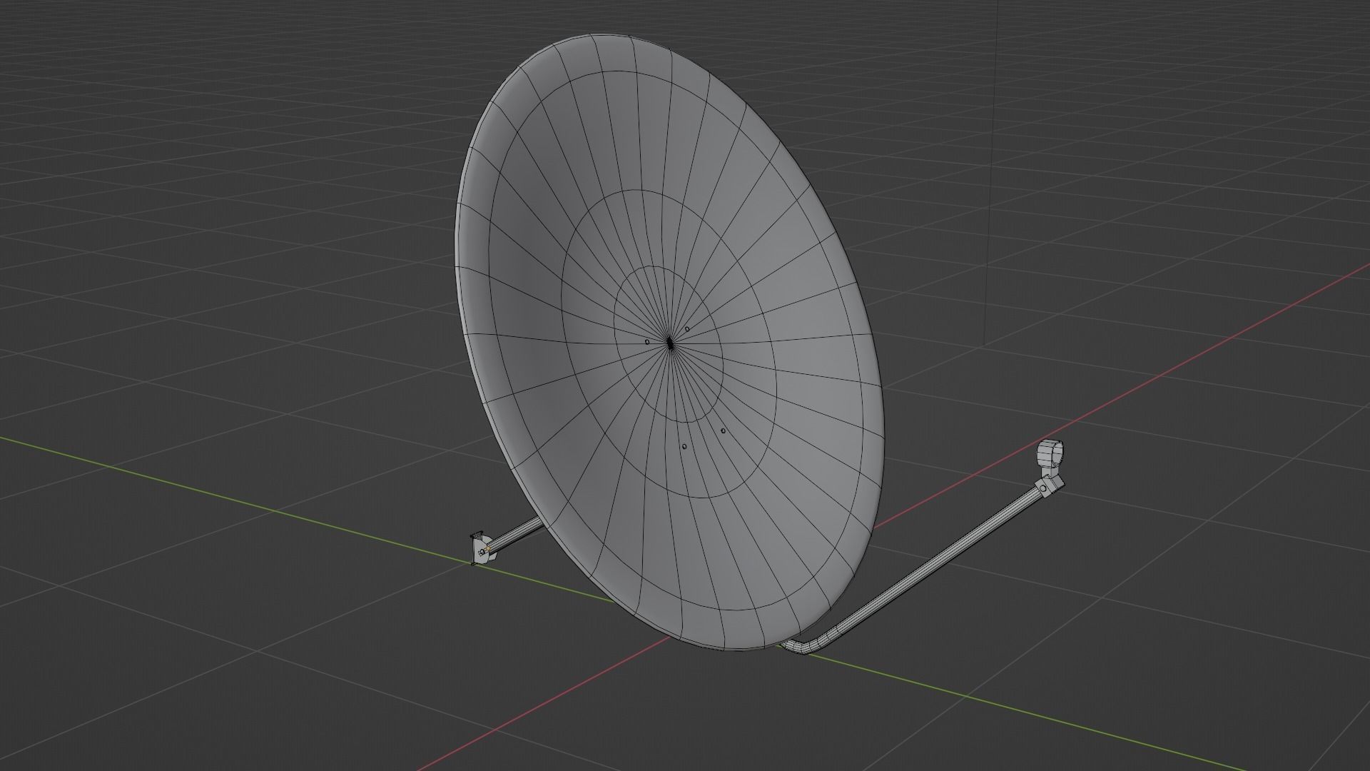 Satellite Dish Low-poly 3D model_2