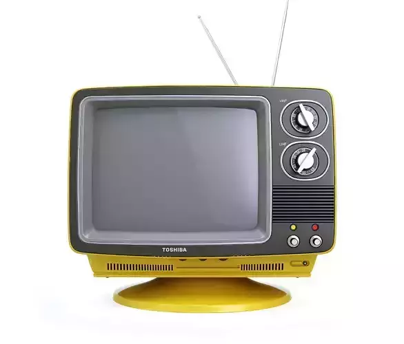 Retro Portable TV TOSHIBA Blackstripe 3D model