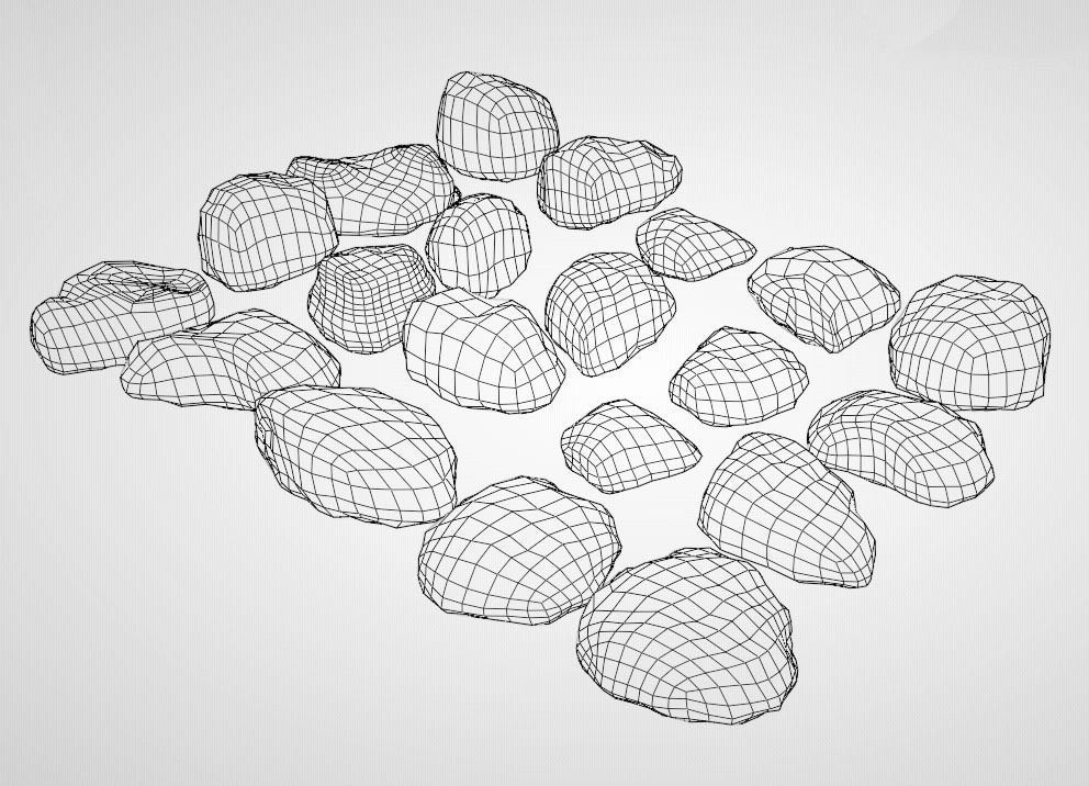 20 Rocks Low-Poly - Realistic Stone Boulder 3D Models Collection Low-poly 3D model_5