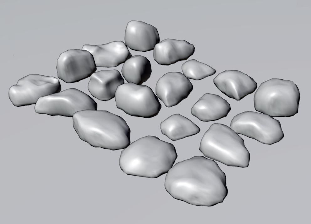 20 Rocks Low-Poly - Realistic Stone Boulder 3D Models Collection Low-poly 3D model_4