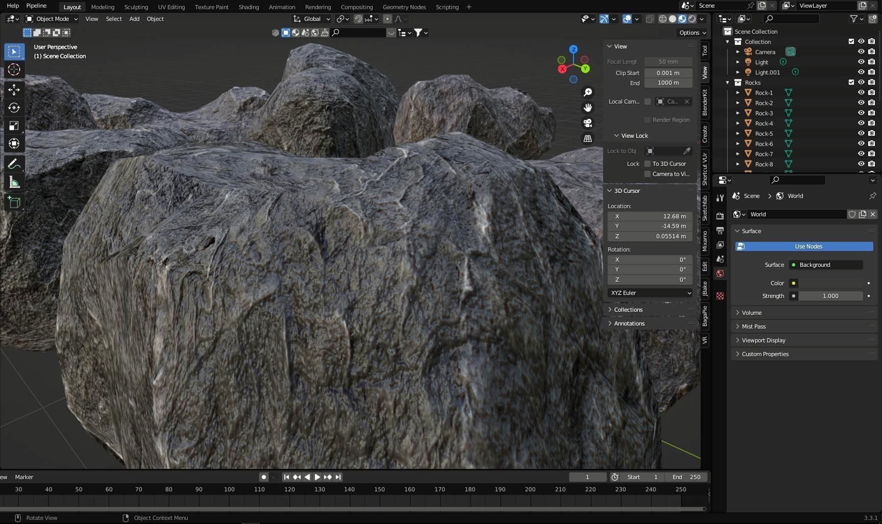 20 Rocks Low-Poly - Realistic Stone Boulder 3D Models Collection Low-poly 3D model_1