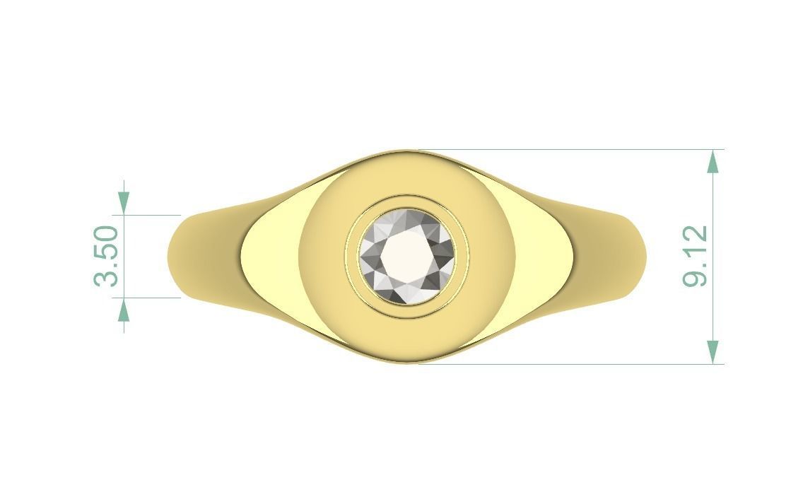 SIGNET ROUND 3D print model_4