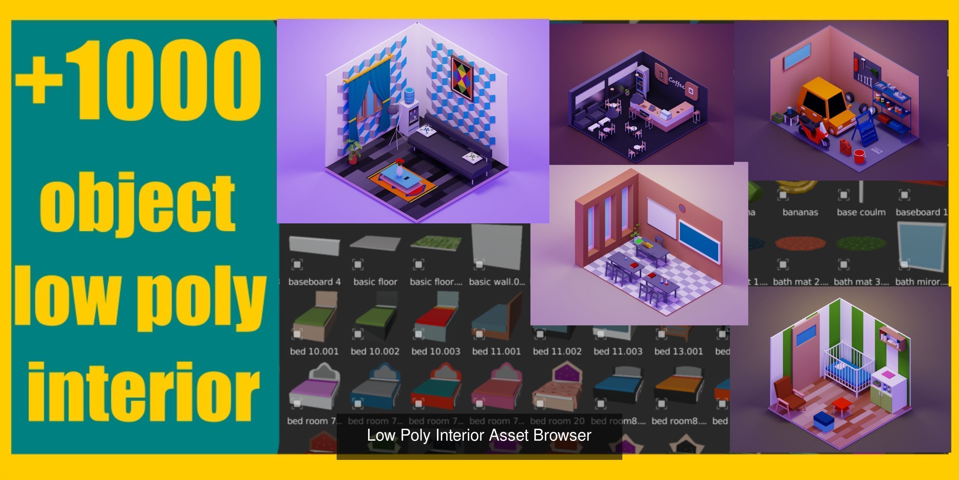 low poly    Collection  asset  pack citys exterior and interior _16