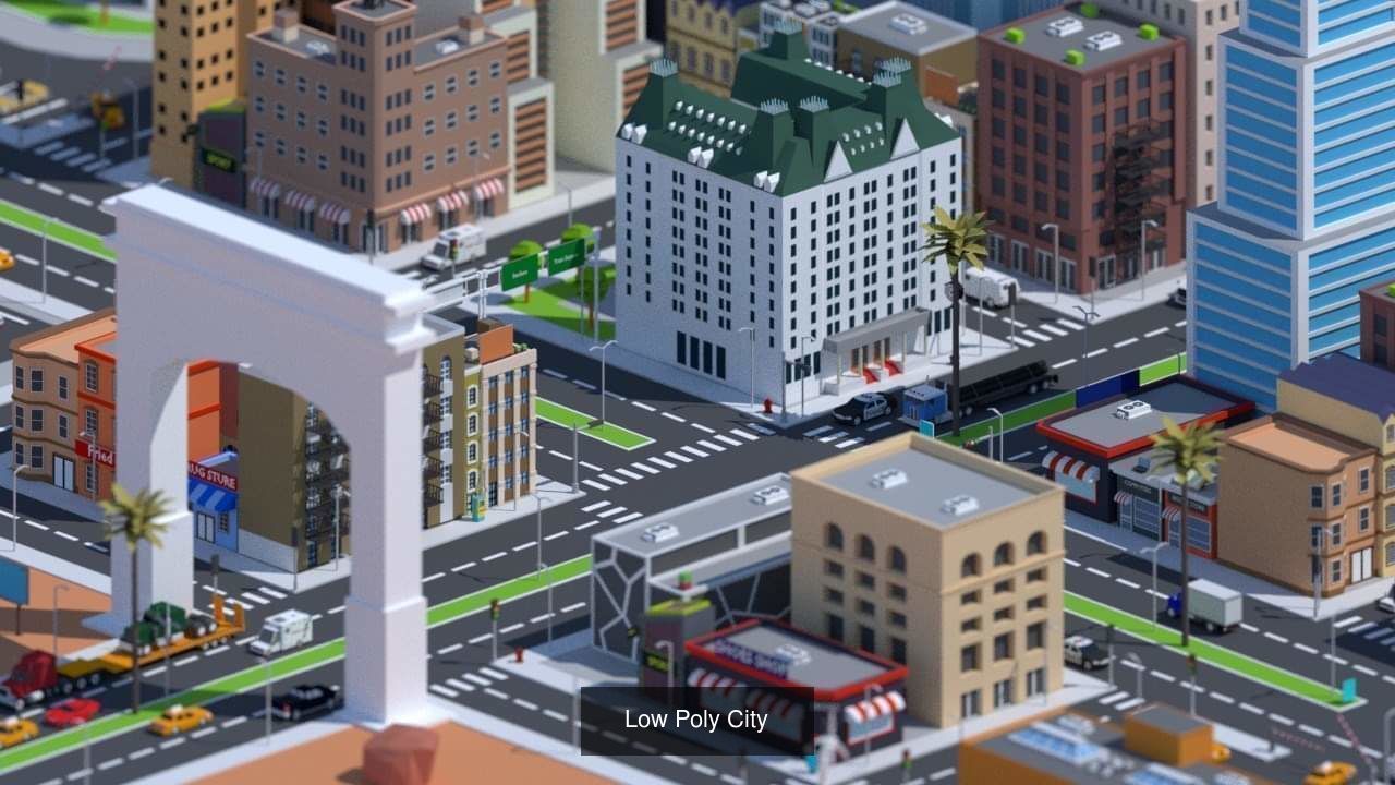 low poly    Collection  asset  pack citys exterior and interior _11