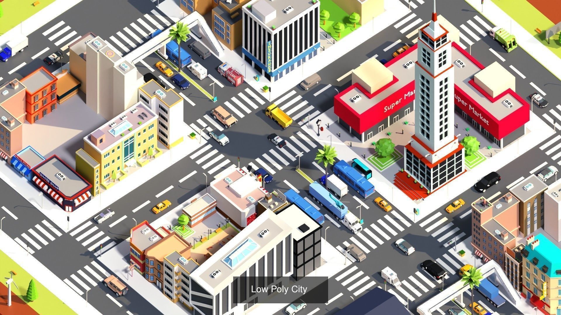 low poly    Collection  asset  pack citys exterior and interior _13