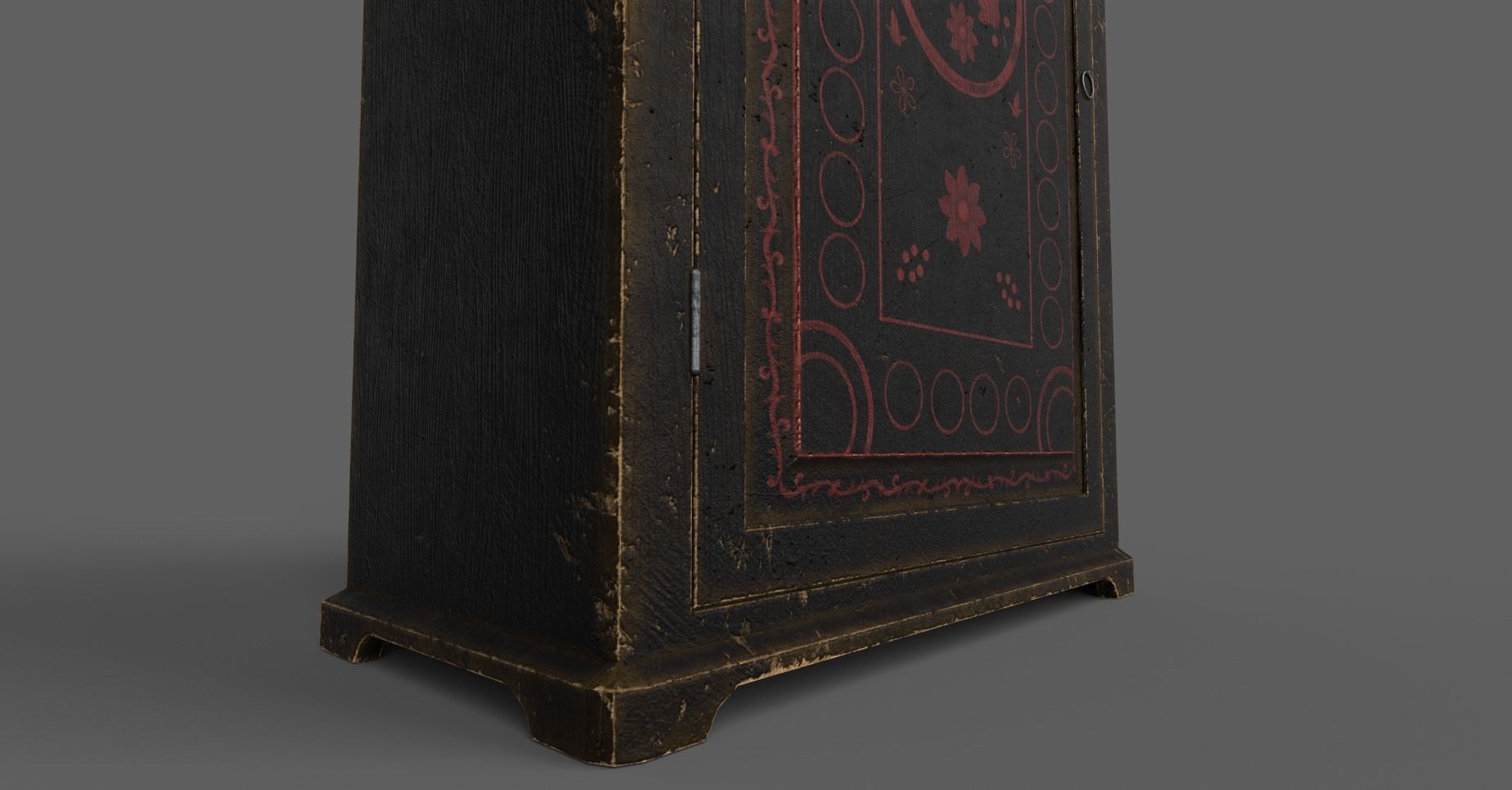 Old Cupboard Slavic 18th century Low-poly 3D model_3