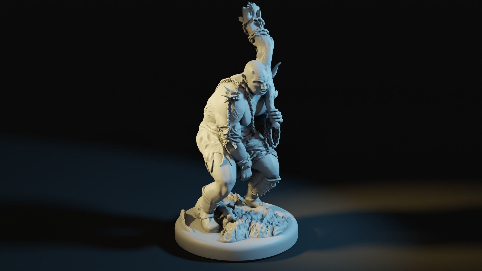 Fantasy Ogre Miniature - DnD Roleplay Tabletop Printable 3D print model_2