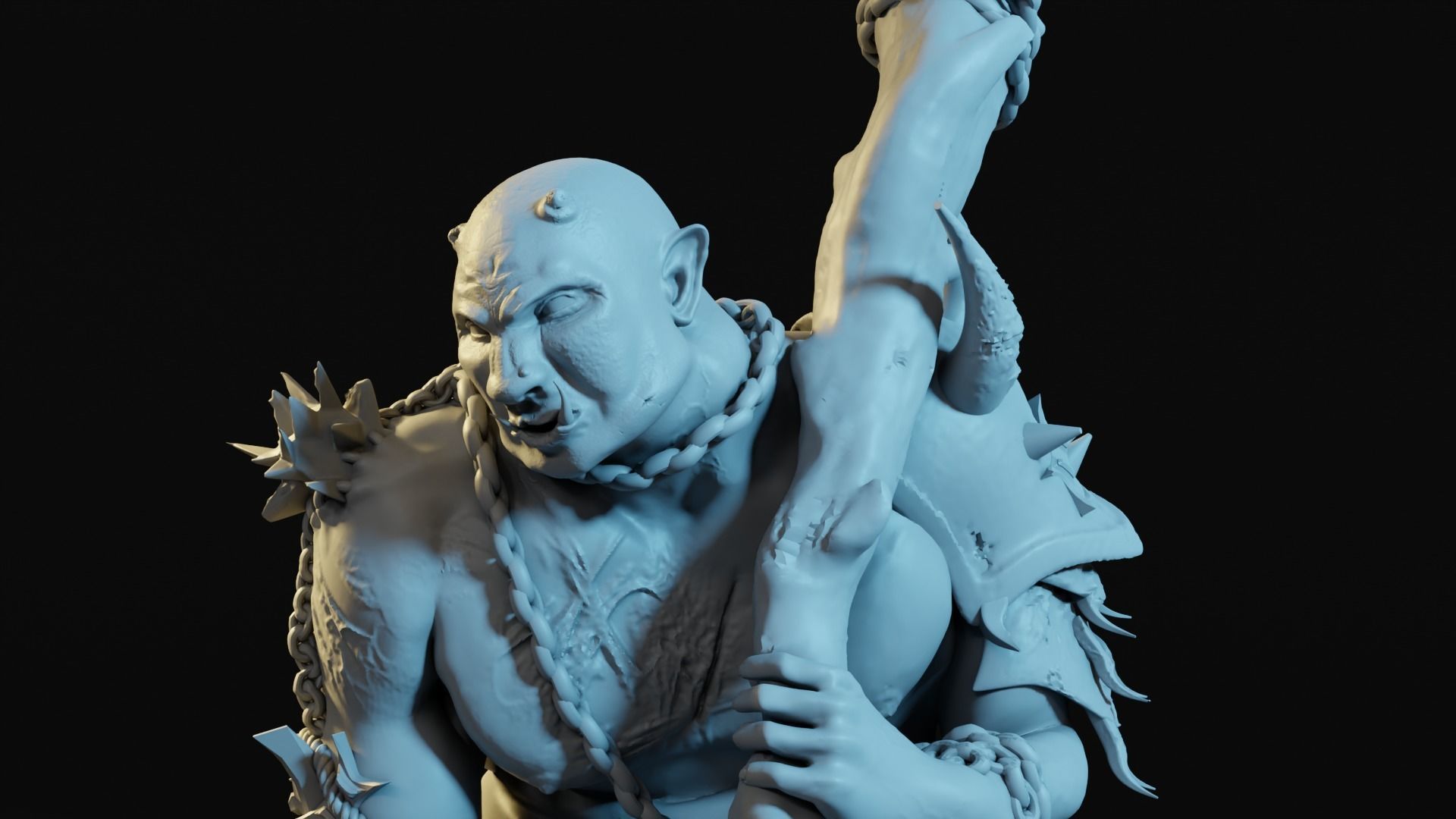 Fantasy Ogre Miniature - DnD Roleplay Tabletop Printable 3D print model_4