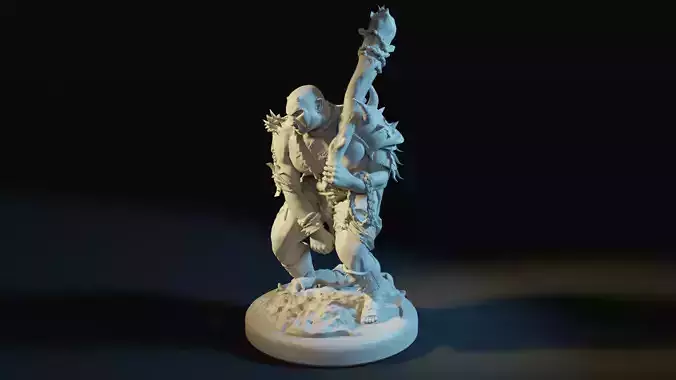 Fantasy Ogre Miniature - DnD Roleplay Tabletop Printable 3D print model