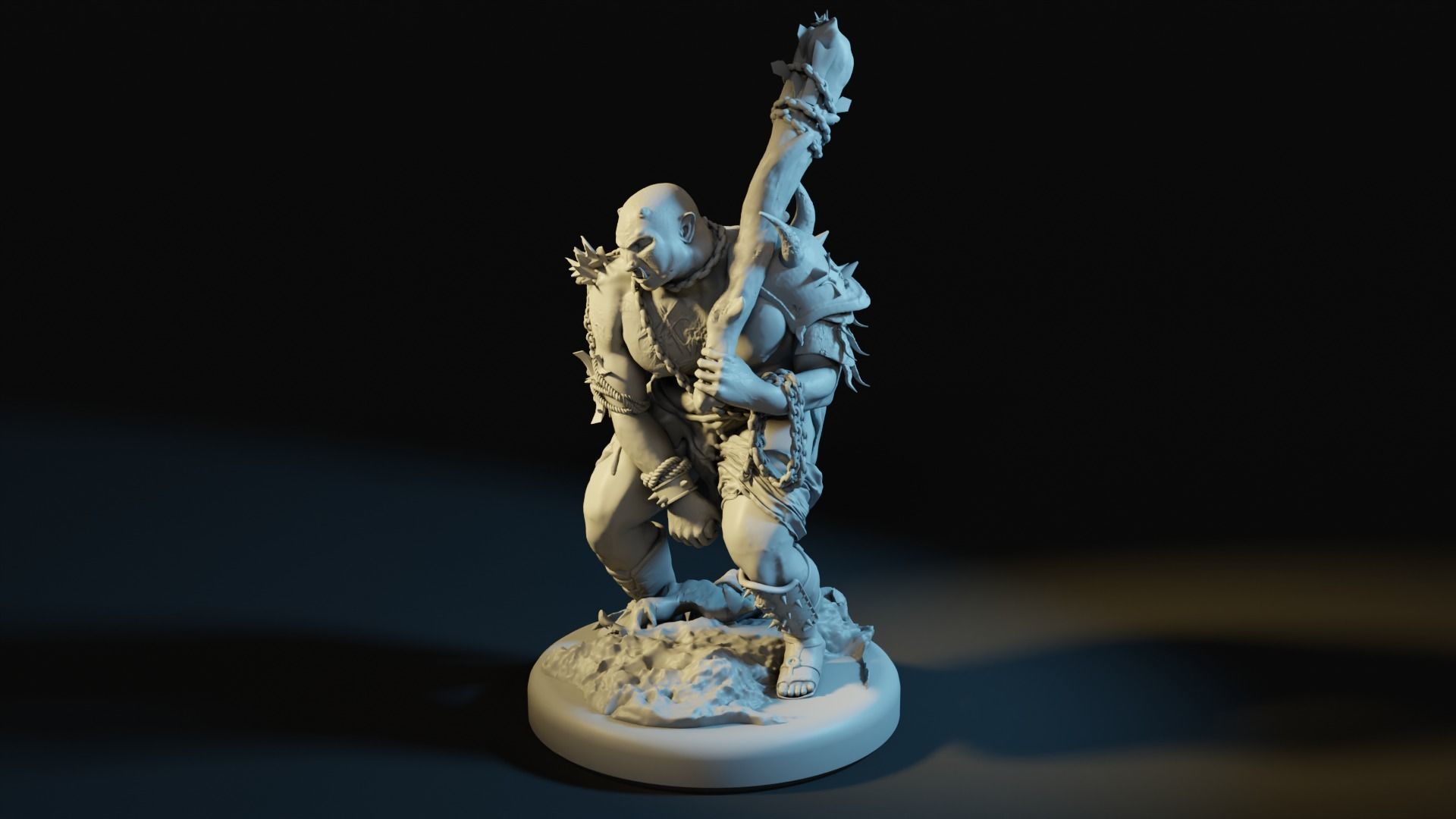 Fantasy Ogre Miniature - DnD Roleplay Tabletop Printable 3D print model_1