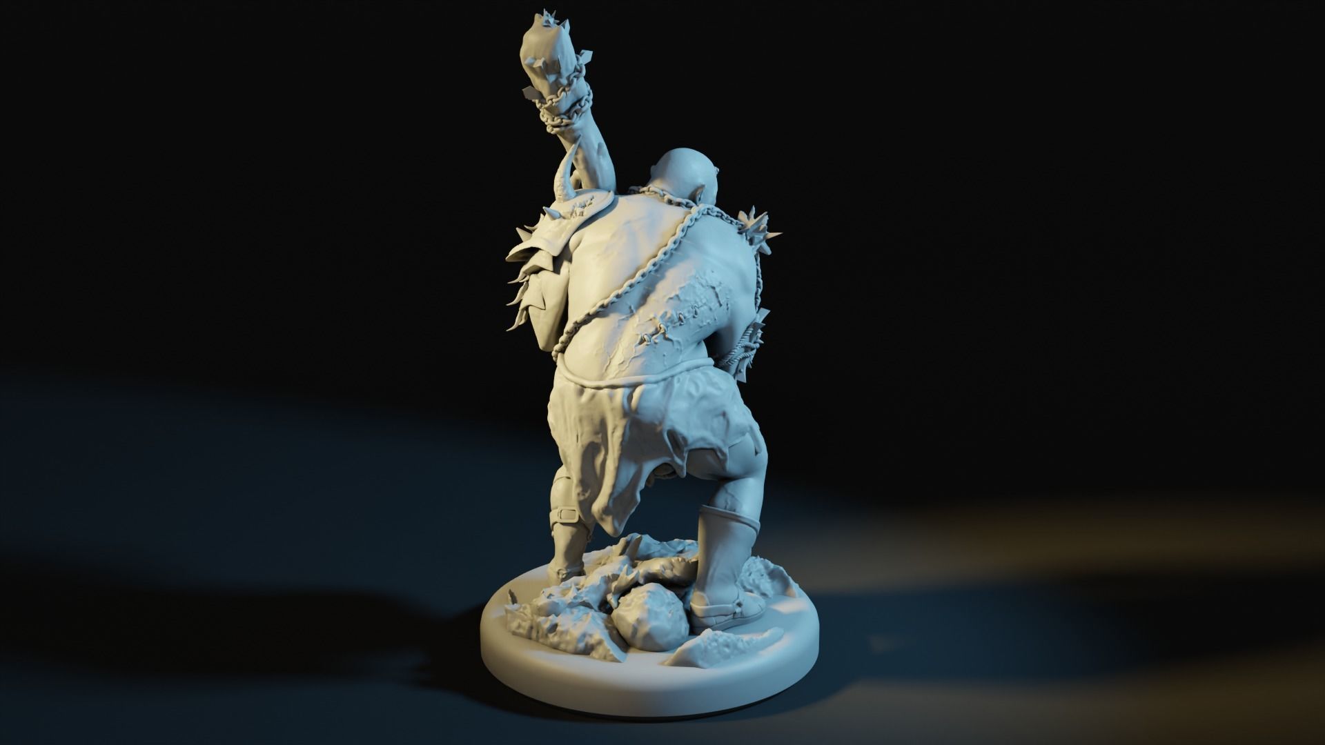 Fantasy Ogre Miniature - DnD Roleplay Tabletop Printable 3D print model_3