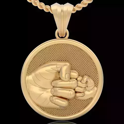 Good father and son pendant  gold printable jewelry 3D model