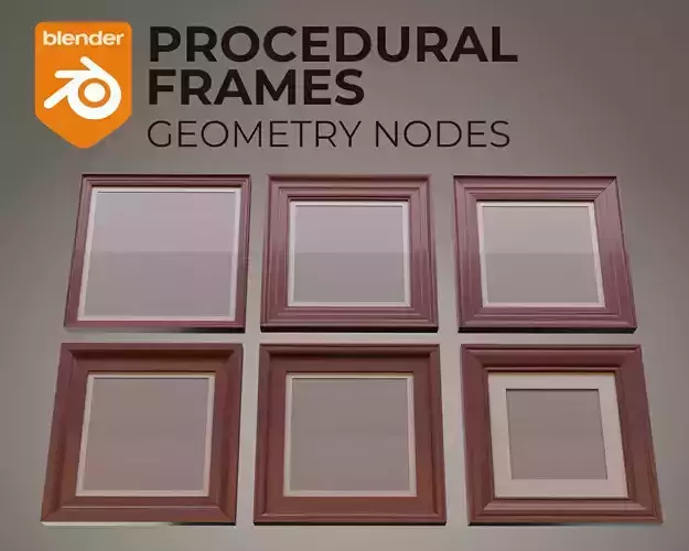 Procedural Picture Frame for Blender Geometry Nodes 3D model
