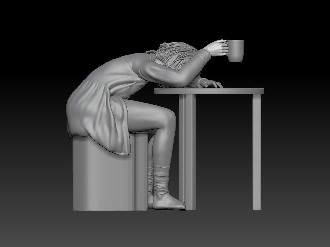 COFFEE TIME GIRL 1 3D print model_1