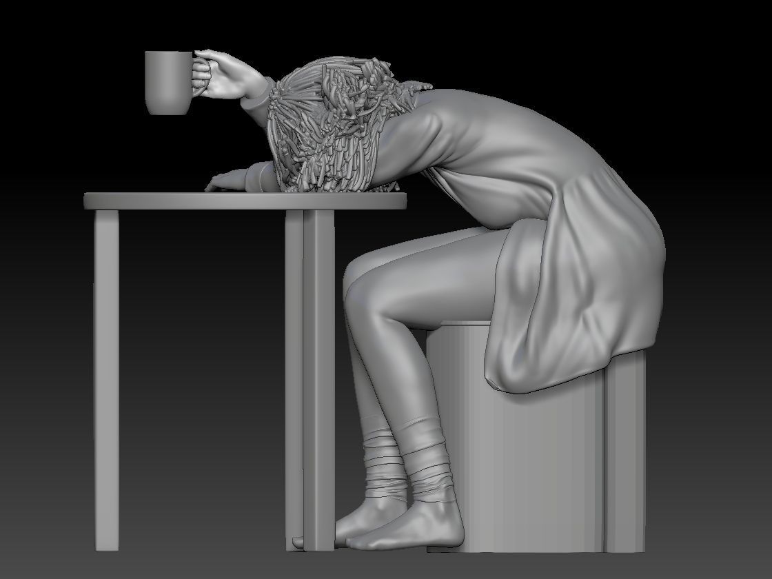 COFFEE TIME GIRL 1 3D print model_3
