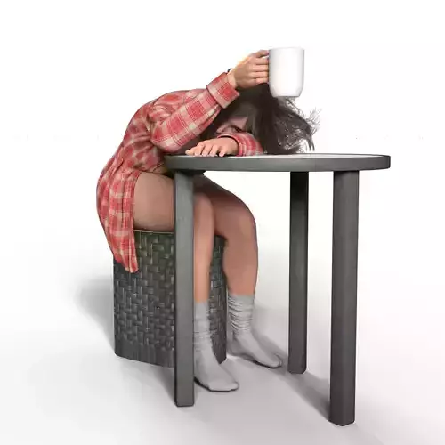 COFFEE TIME GIRL 1 3D print model