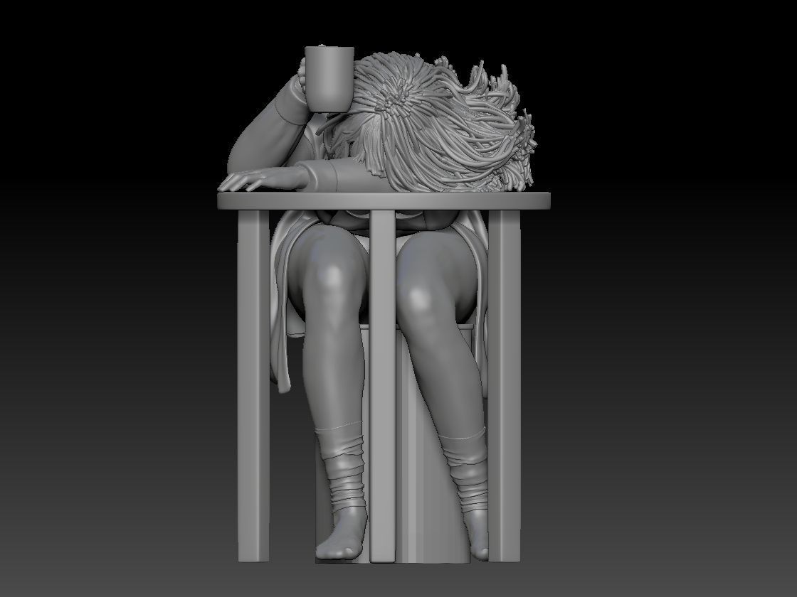 COFFEE TIME GIRL 1 3D print model_2