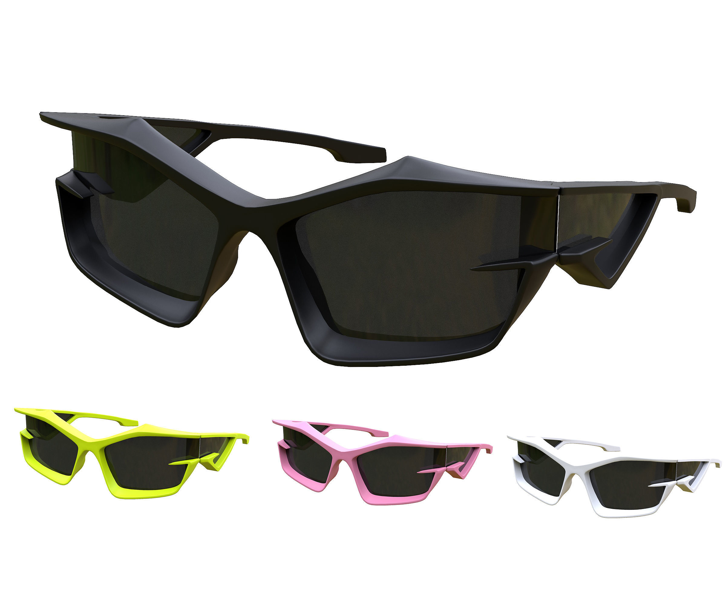 Givenchy Giv Cut sunglasses in nylon Low-poly 3D model_0