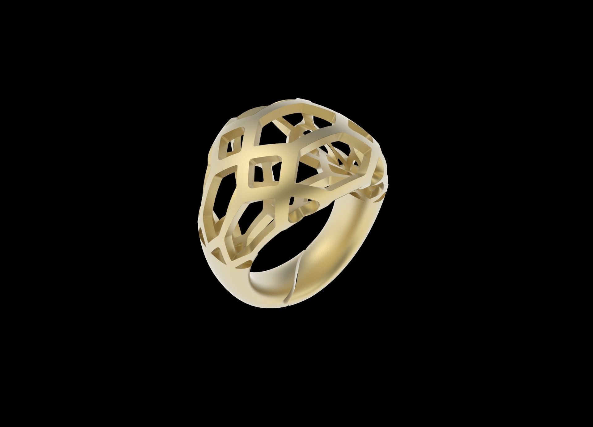 Geometric ring 3D print model_2