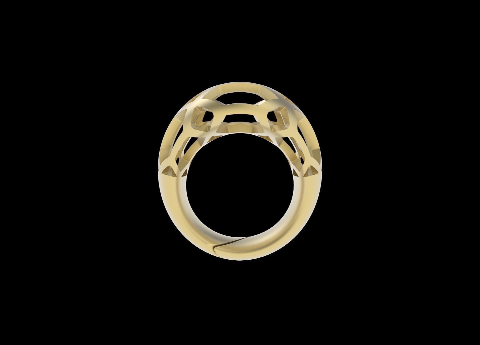 Geometric ring 3D print model_3