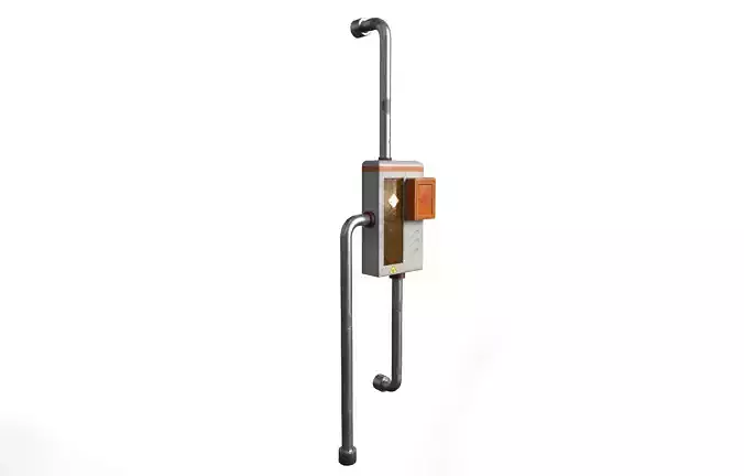 Sci Fi Gas Pipe Module Low-poly 3D model