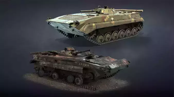 BMP-1 Set swiss armoured vehicle 3D Model Collection