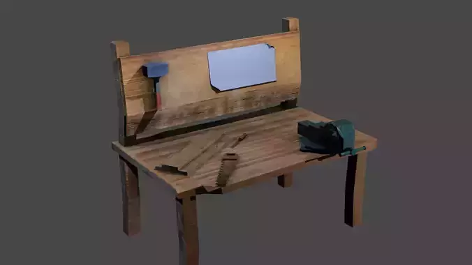Workbench Low-poly 3D model