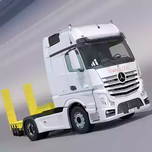 Mercedes Actros 2012 MP4 Gigaspace with Flatbed semi truck