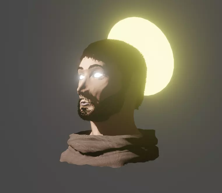 Monk bust Free 3D model